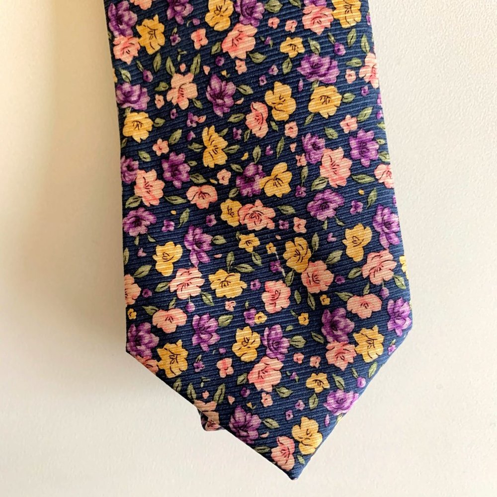 Black Brown Floral Tie NWT - Picture 2 of 4